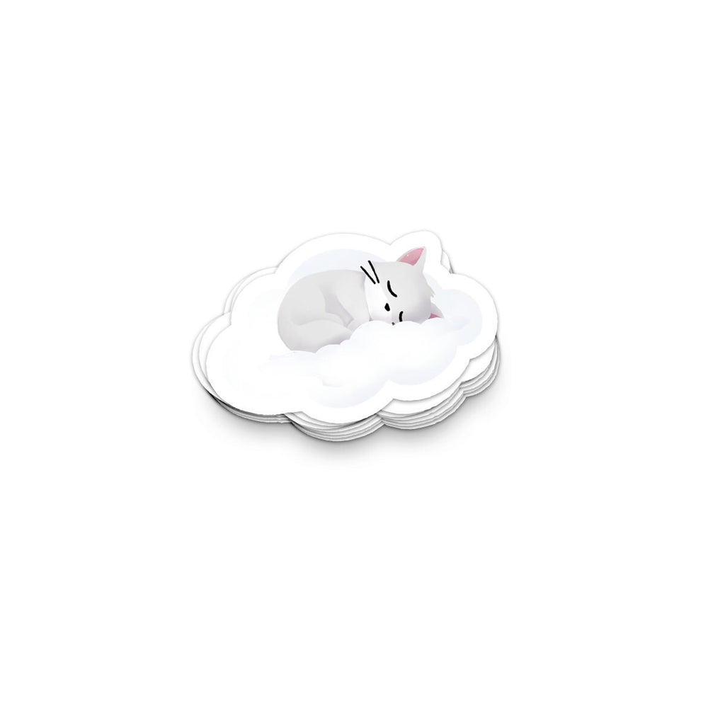 White Kitty on Cloud - Sticker (Sleeping Kitties)