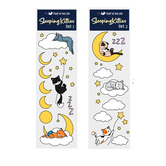 Sticker Sheet - Sleeping Kitties Set of 2 (2" x 7")