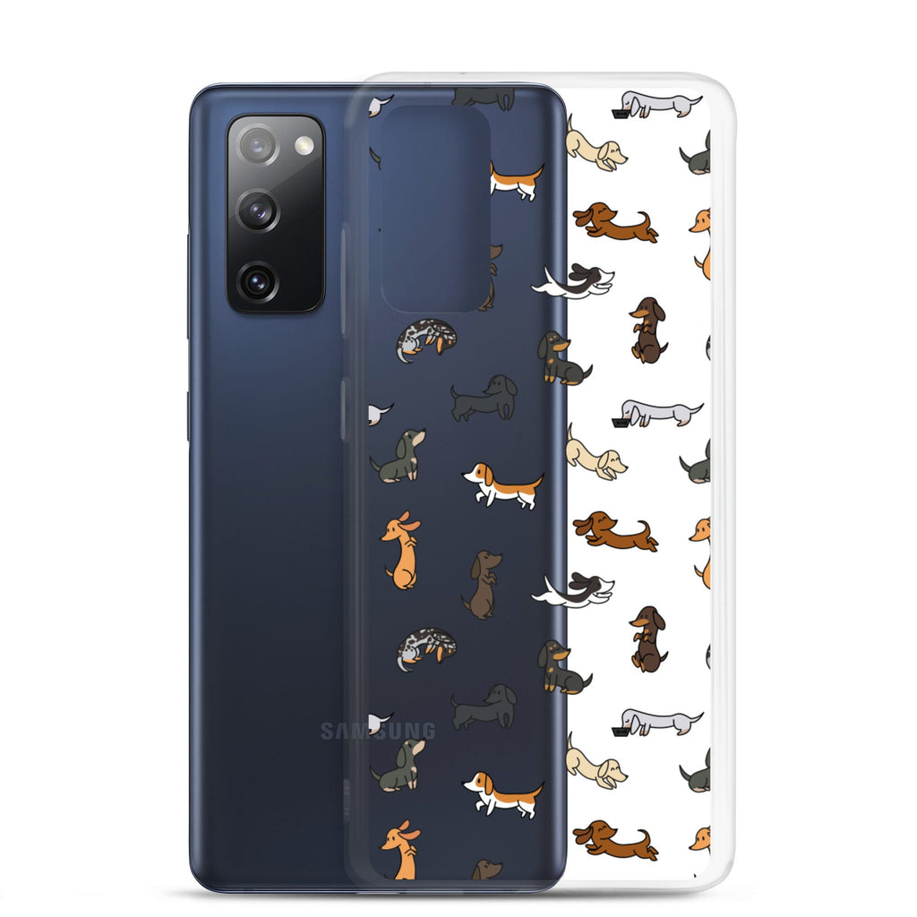 Dachshunds Patterned Clear Samsung Phone Case