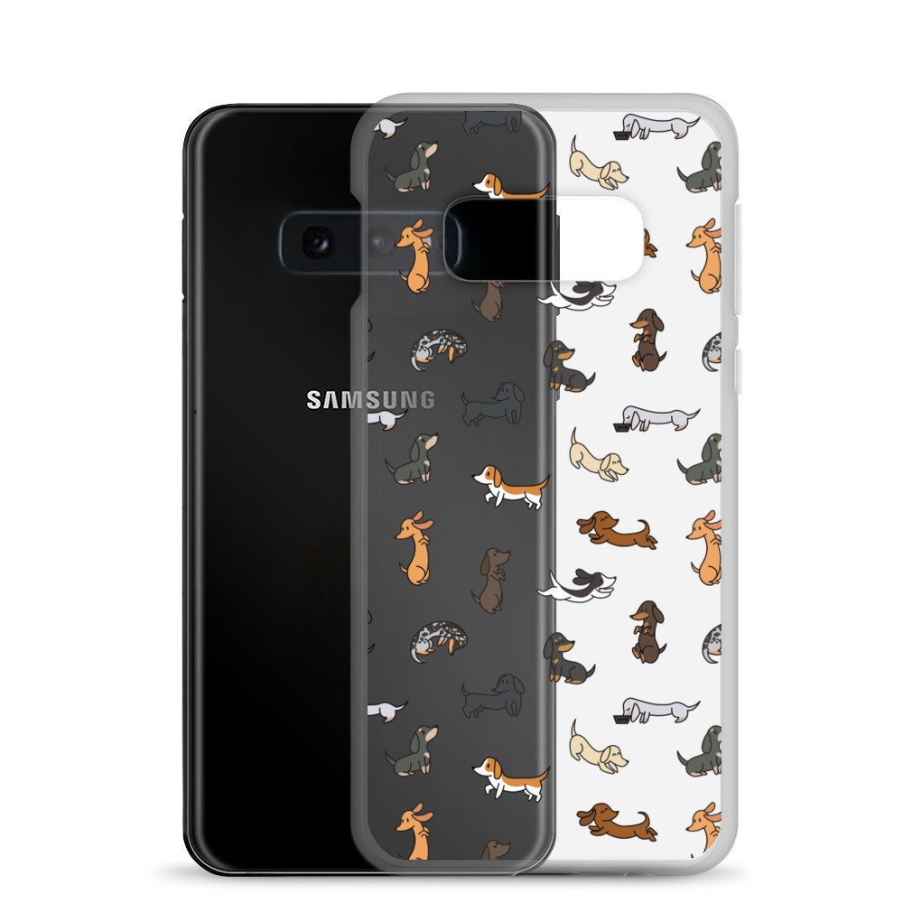 Dachshunds Patterned Clear Samsung Phone Case