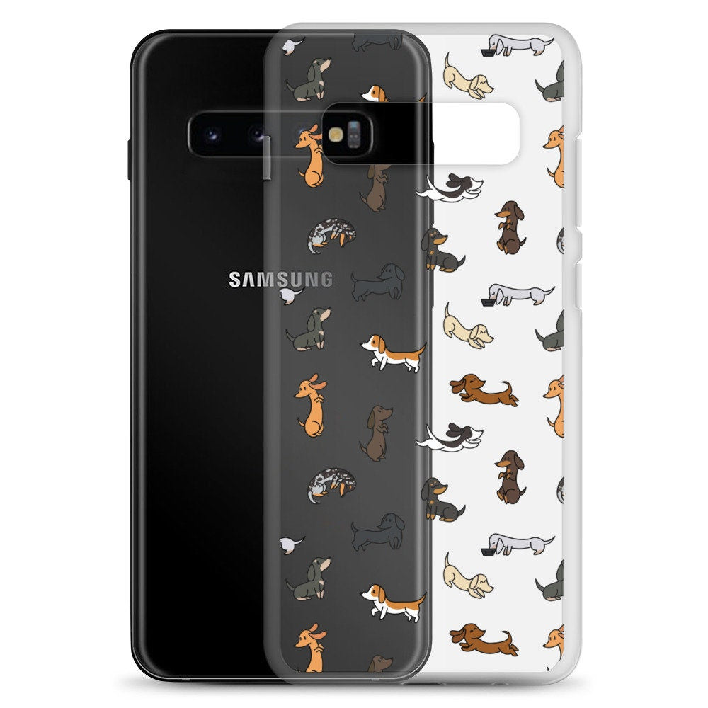 Dachshunds Patterned Clear Samsung Phone Case