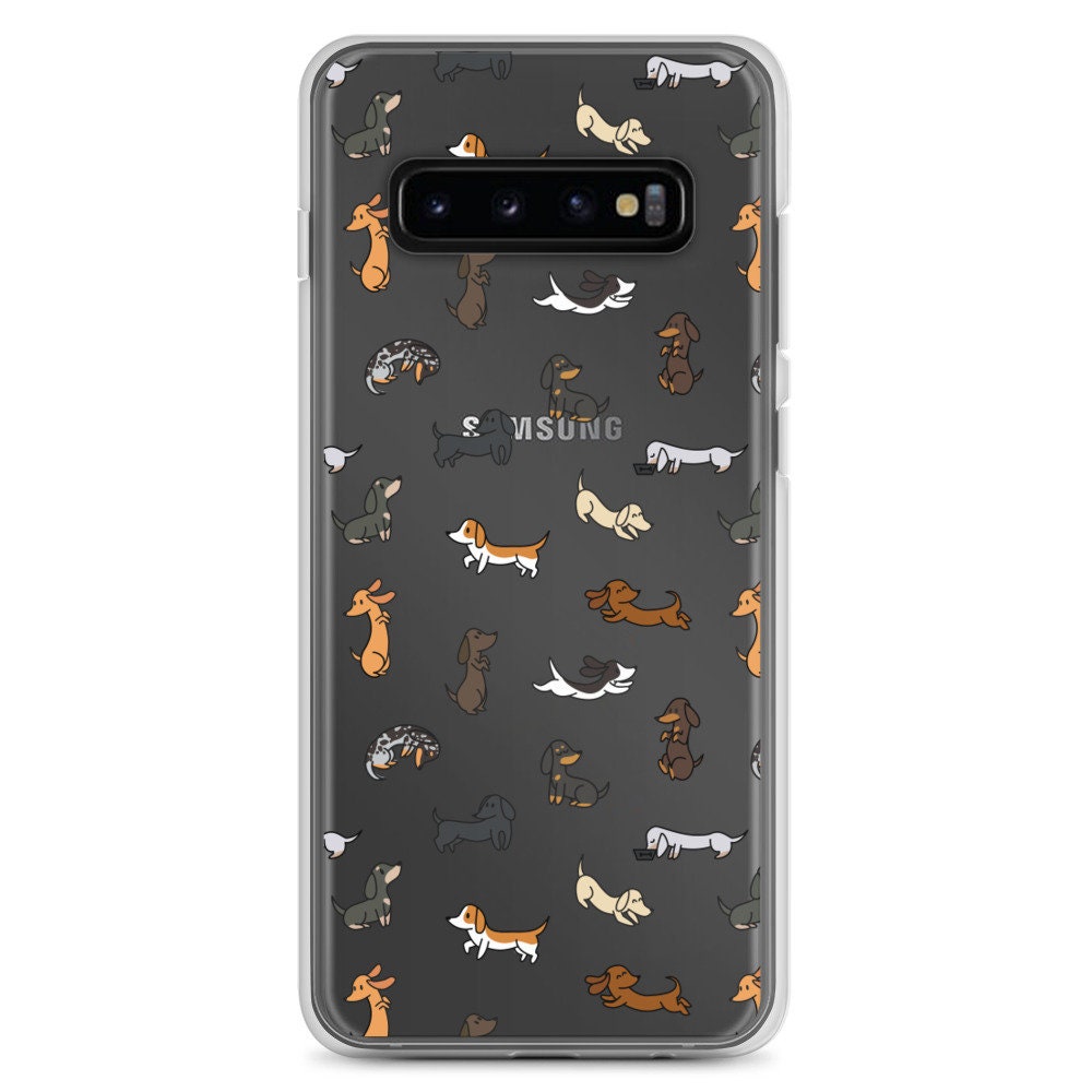 Dachshunds Patterned Clear Samsung Phone Case