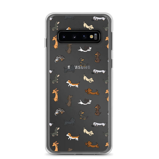 Dachshunds Patterned Clear Samsung Phone Case