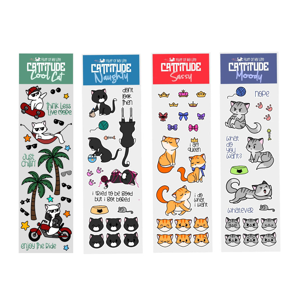 Sticker Sheet - Cattitude, Sassy Cat