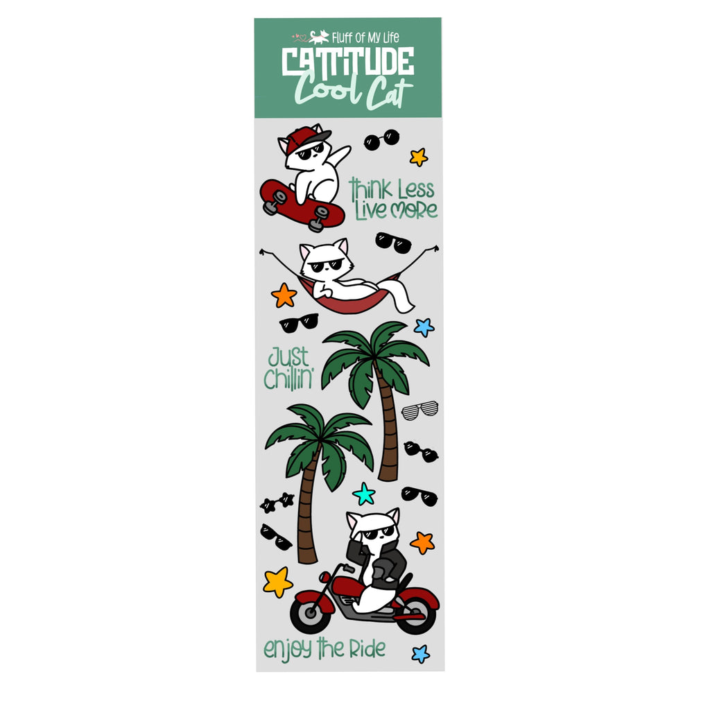 Sticker Sheet - Cattitude, Cool Cat