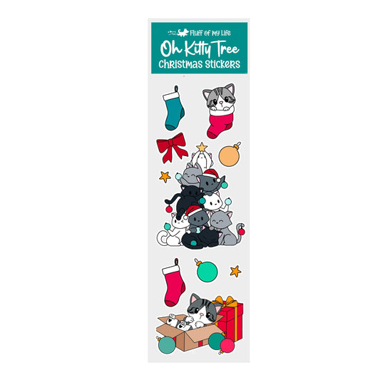 Sticker Sheet - Christmas, Oh Kitty Tree