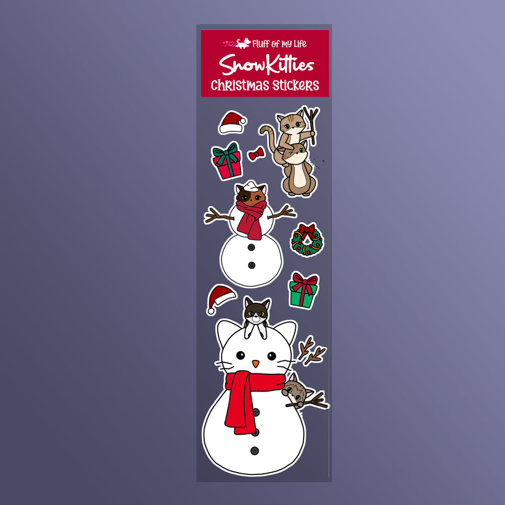 Sticker Sheet - Christmas Snow Kitties