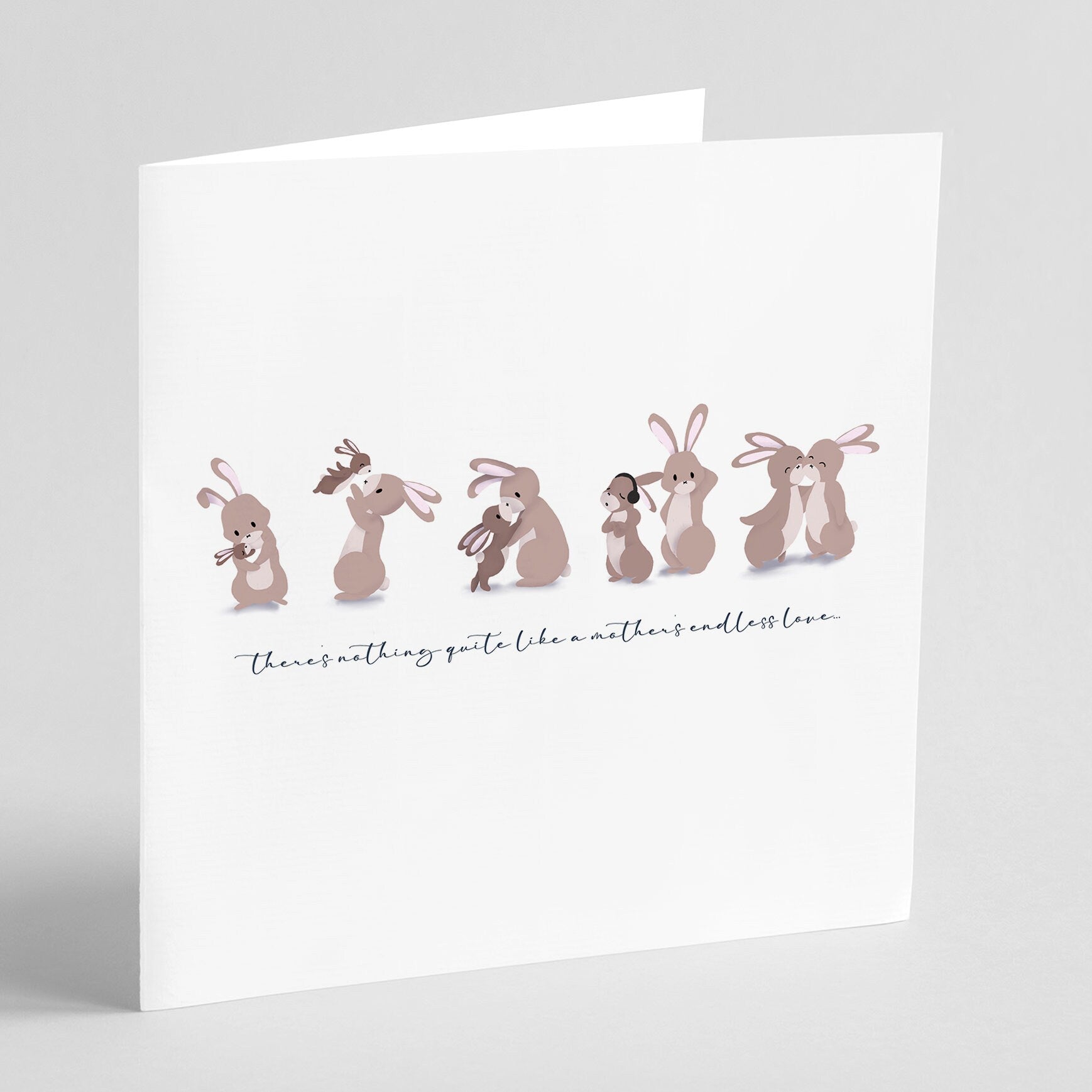 Mother's Day Greeting Card - Mother & Child Bunnies