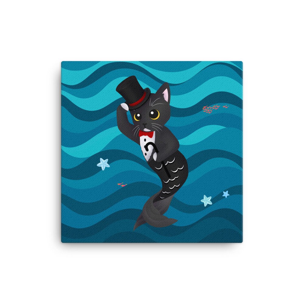 Purrmaid of the Month (Mar 2022), Purrman Dapper Dan - Canvas Print