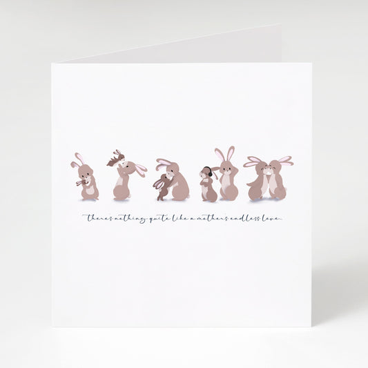 Mother's Day Greeting Card - Mother & Child Bunnies