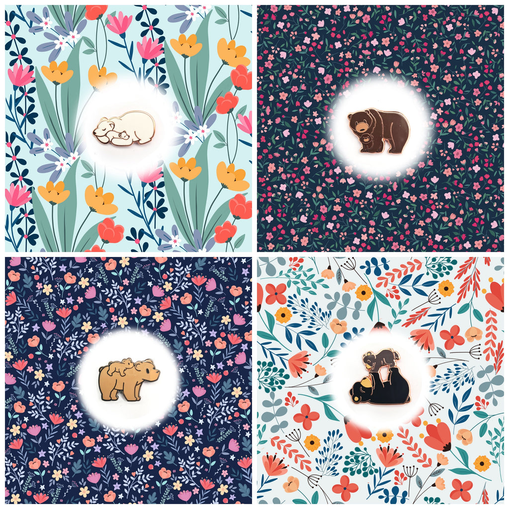 Mama Bear & Baby Bear - Set of 4 Pins