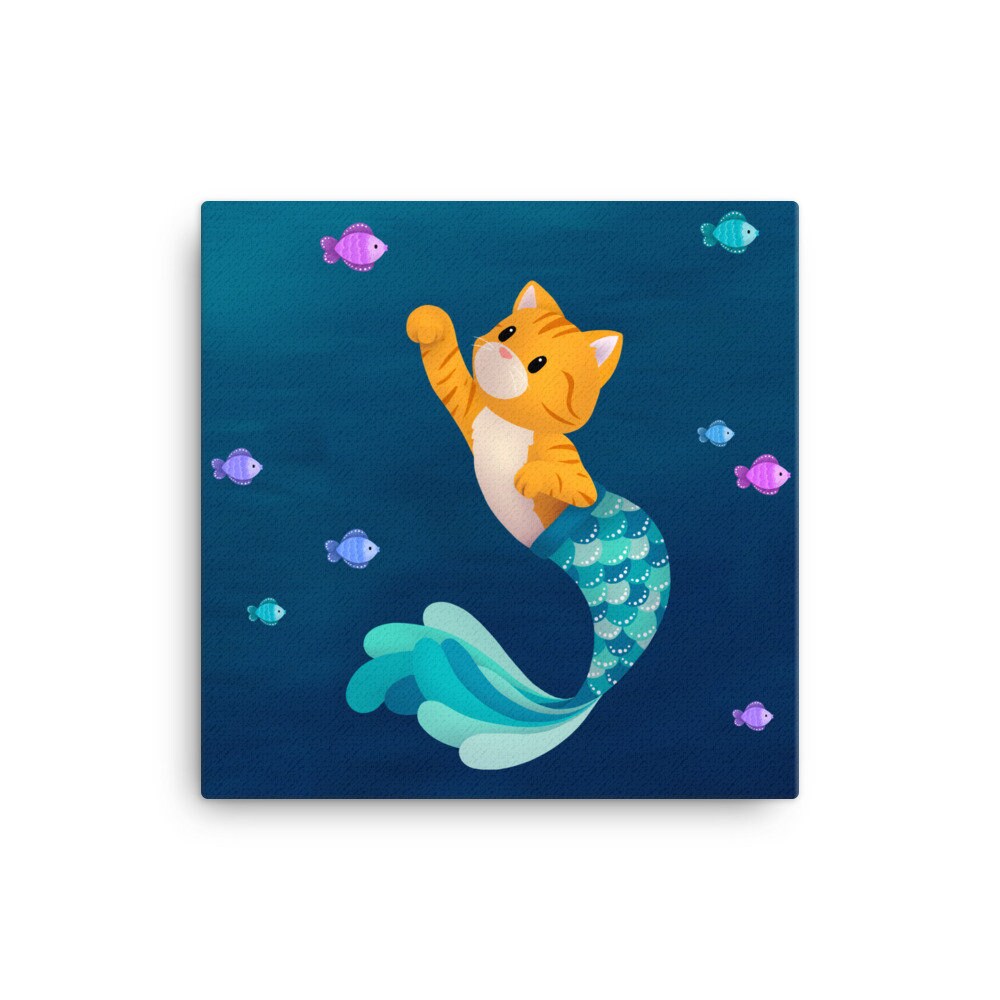 Purrmaid of the Month (Jan 2022), Purrman Jude - Canvas Print