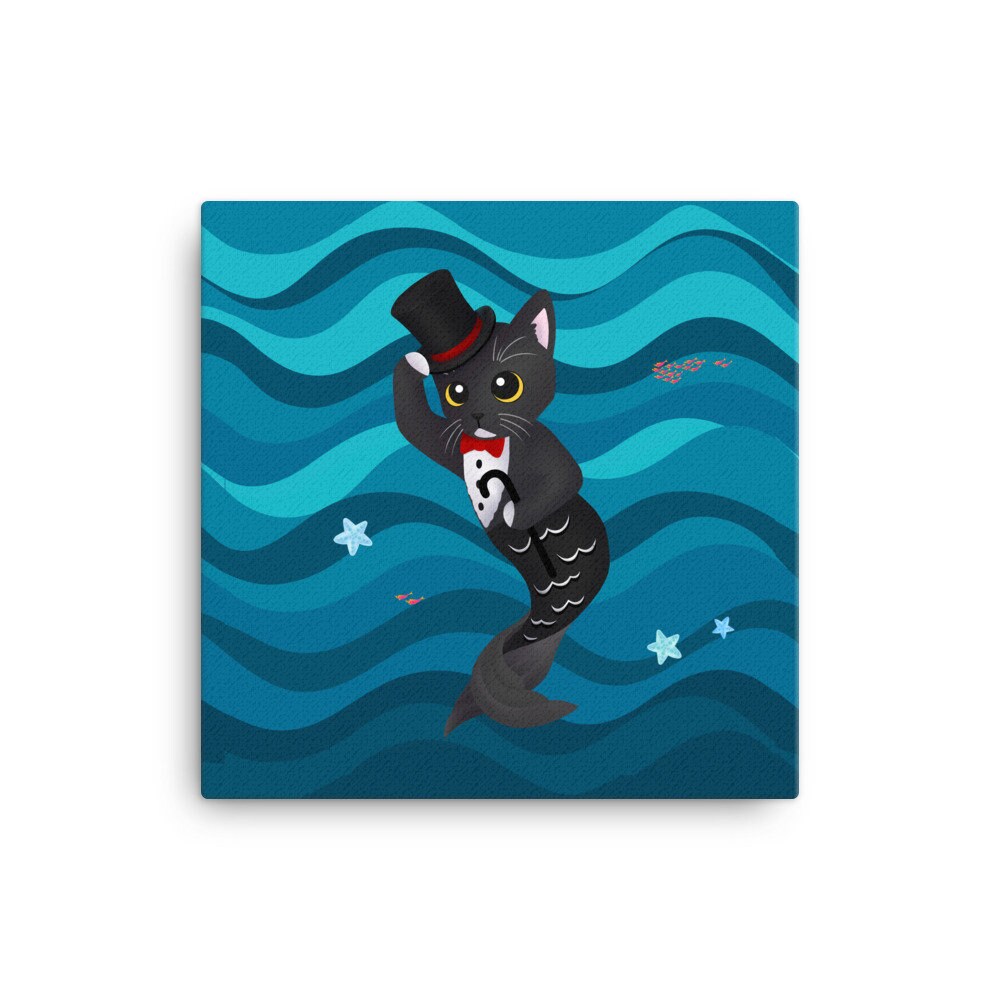 Purrmaid of the Month (Mar 2022), Purrman Dapper Dan - Canvas Print