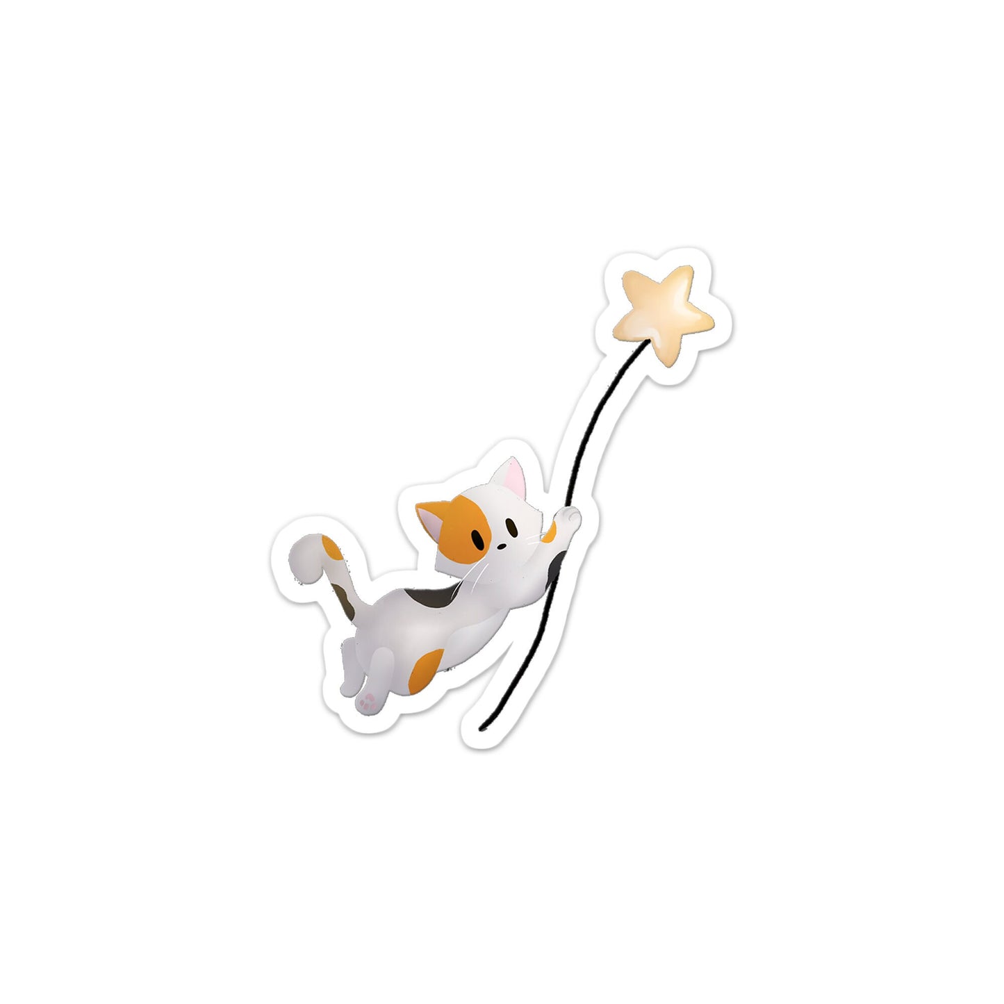 Sleeping Kitties - Calico Cat Hanging from Star Balloon