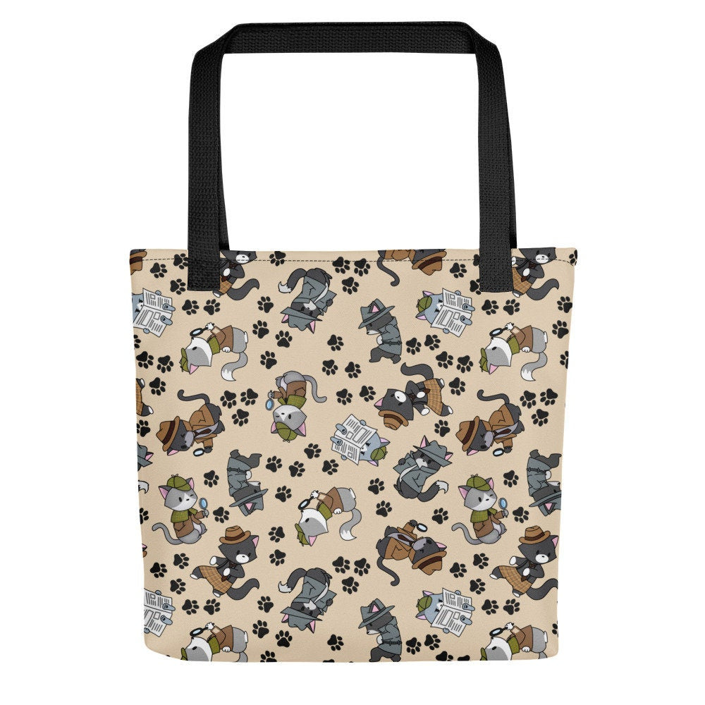 Detective Kitty Patterned - Tote bag