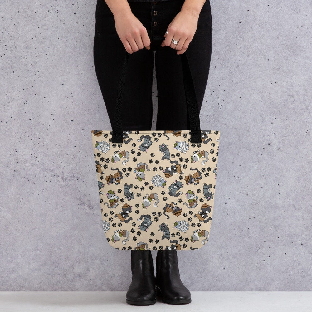 Detective Kitty Patterned - Tote bag