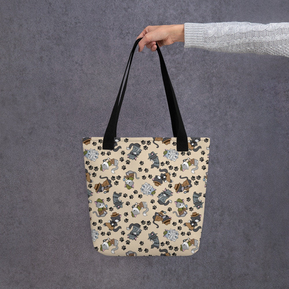 Detective Kitty Patterned - Tote bag