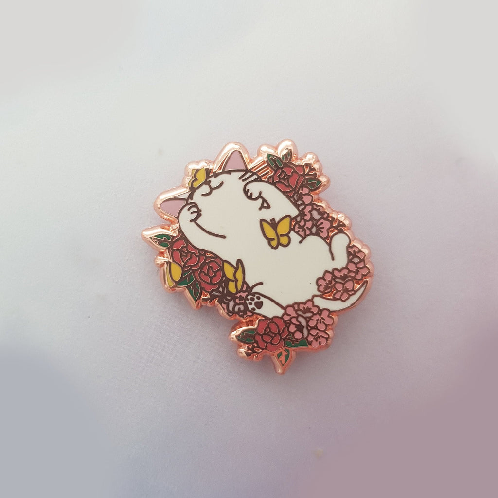 Spring Florals Kitty - Small Enamel Pin, Pins, Brooches & Lapel Pins