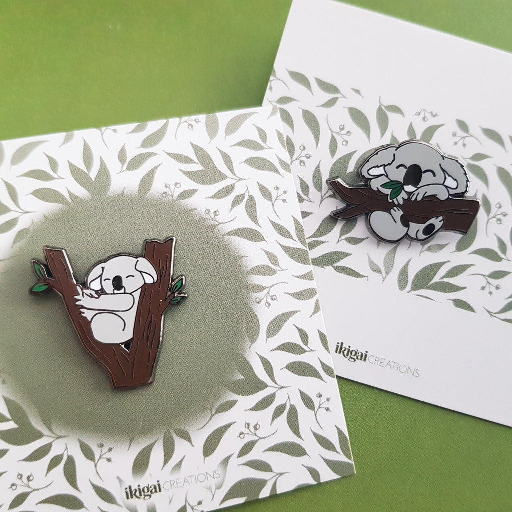 Koala in a Gum Tree - Small Enamel Pin (Australian, Australia), Pins, Brooches & Lapel Pins