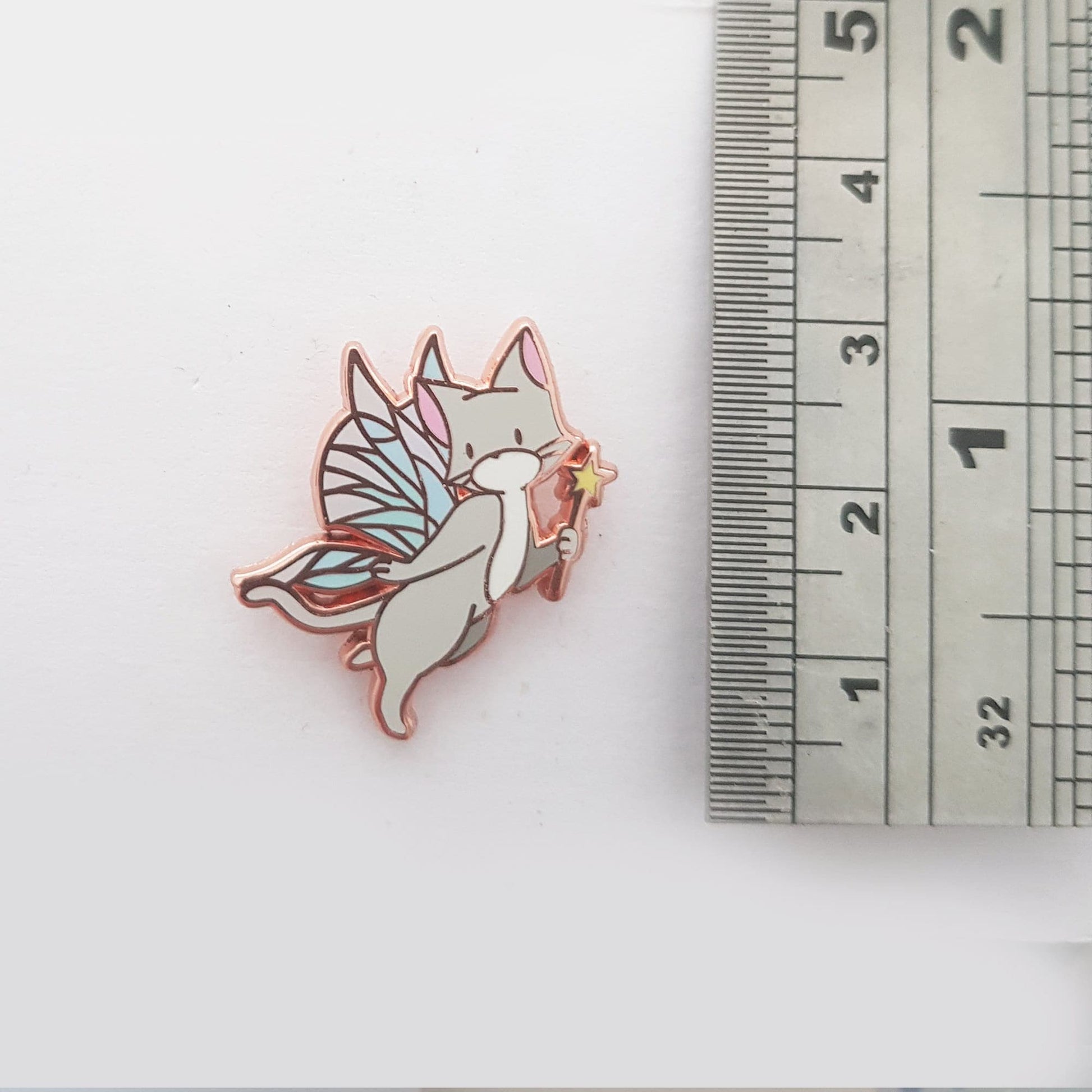 Fairy Cat Blue Wings - Small Enamel Pin, Pins, Brooches & Lapel Pins