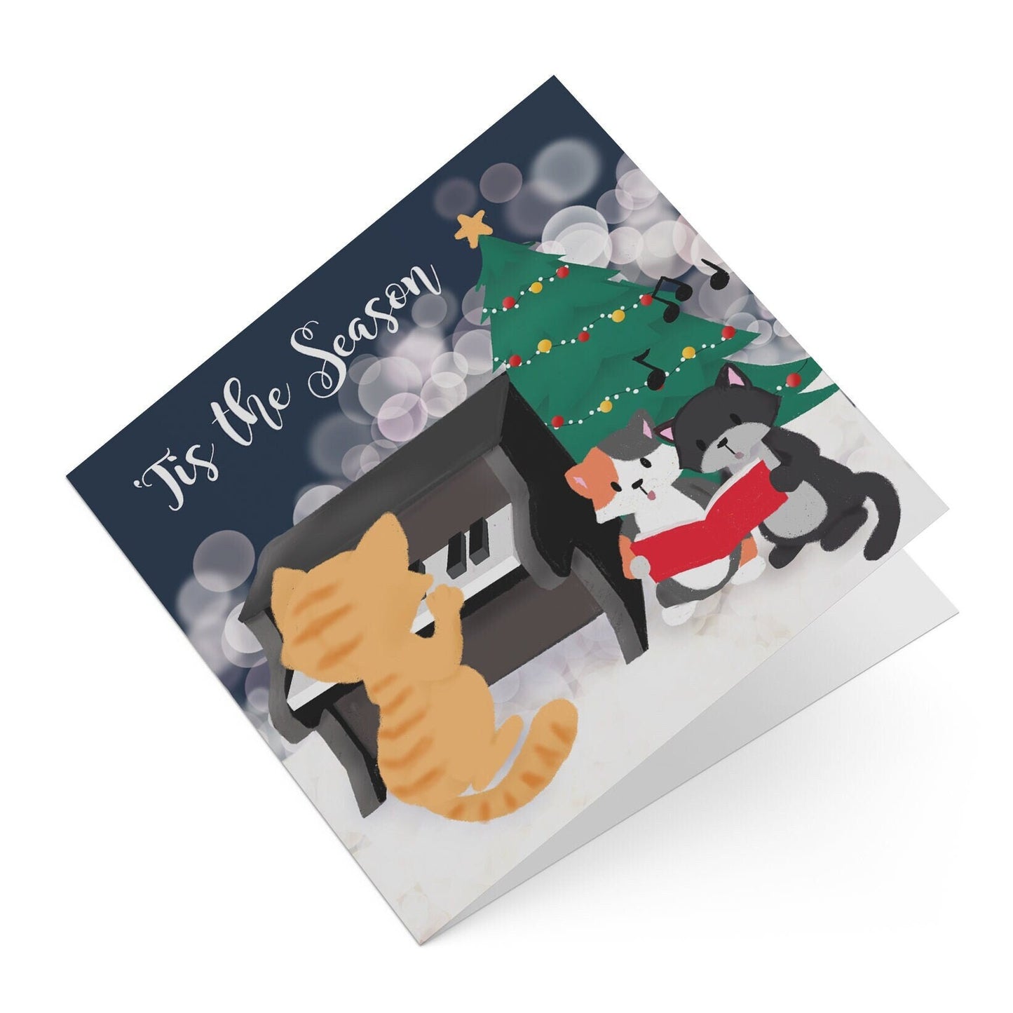 Holiday Greeting Card - Caroling Kitties (Christmas Greeting Cards, Charity Christmas Card, Cute Dog Card), Greeting Cards/Postcards, Greeting & Note Cards