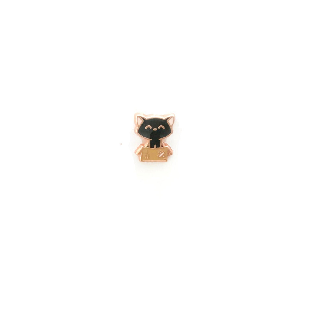 Kitty VS Box - Tiny Enamel Pin Set of 4, Black Cat Pin, Pins, Brooches & Lapel Pins