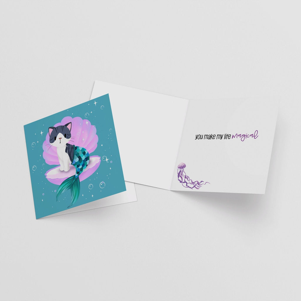 Rocky the Purrmaid - Any Occasion Greeting Card, Greeting Cards/Postcards, Greeting & Note Cards