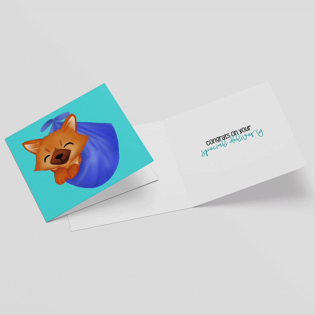 Archer the Pomsky - New Baby Greeting Card, Greeting Cards/Postcards, Greeting & Note Cards