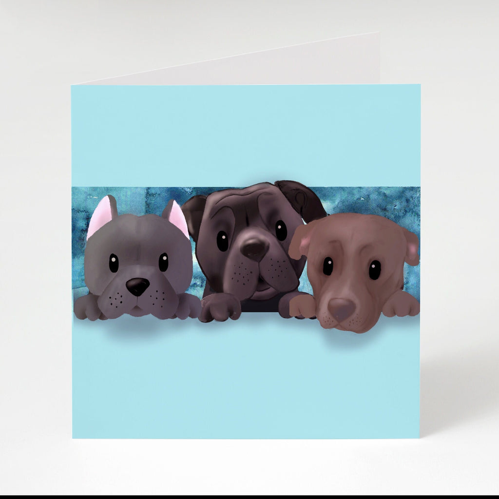 Tonka Hoku & Gordo Bullies - Any Occasion Greeting Card, Greeting Cards/Postcards, Greeting & Note Cards