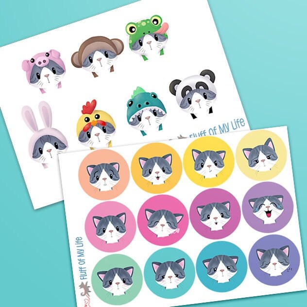 Cat Costume - Waterproof Vinyl Sticker Sheet, Stickers, Decorative Stickers