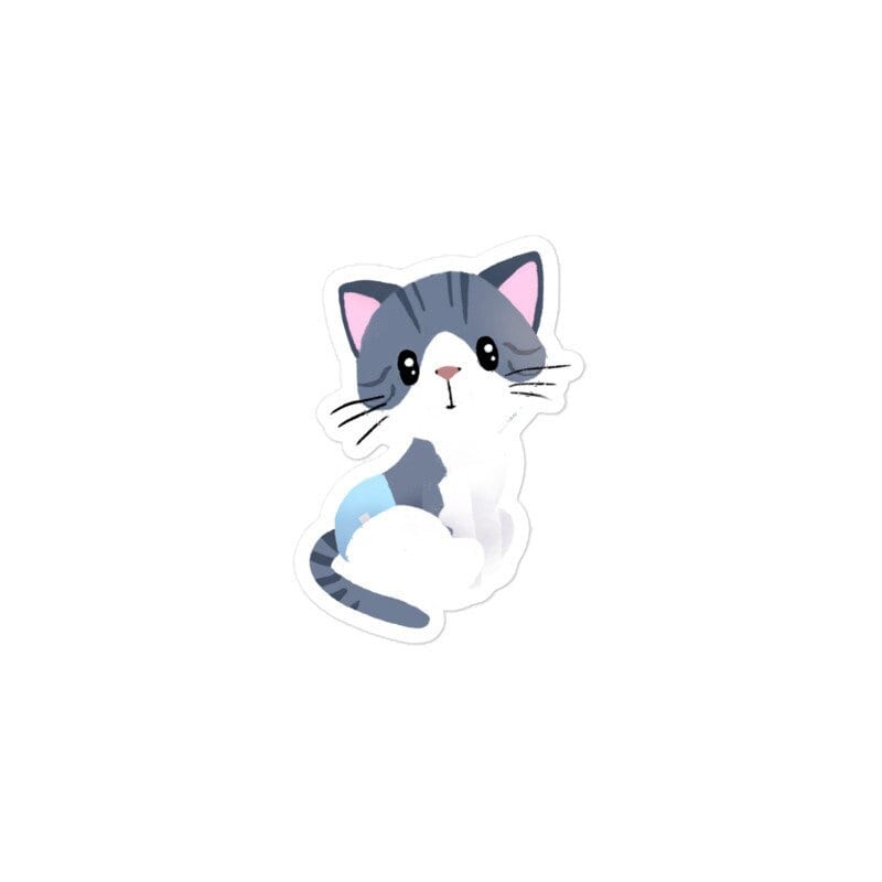 Baby Kitty Blue - Vinyl Sticker, Stickers, Decorative Stickers