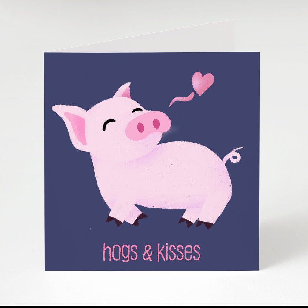 Hogs & Kisses - Any Occasion Greeting Card, Greeting Cards/Postcards, Greeting & Note Cards