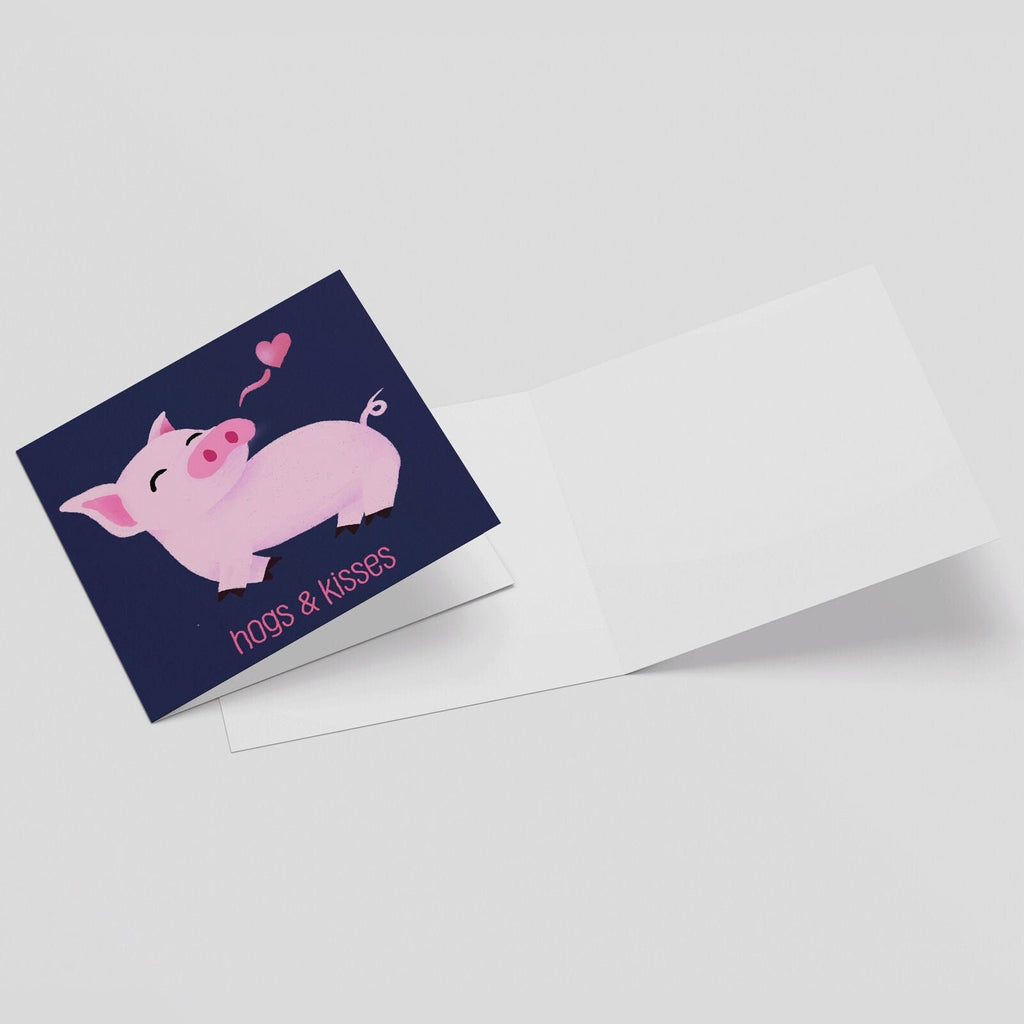 Hogs & Kisses - Any Occasion Greeting Card, Greeting Cards/Postcards, Greeting & Note Cards