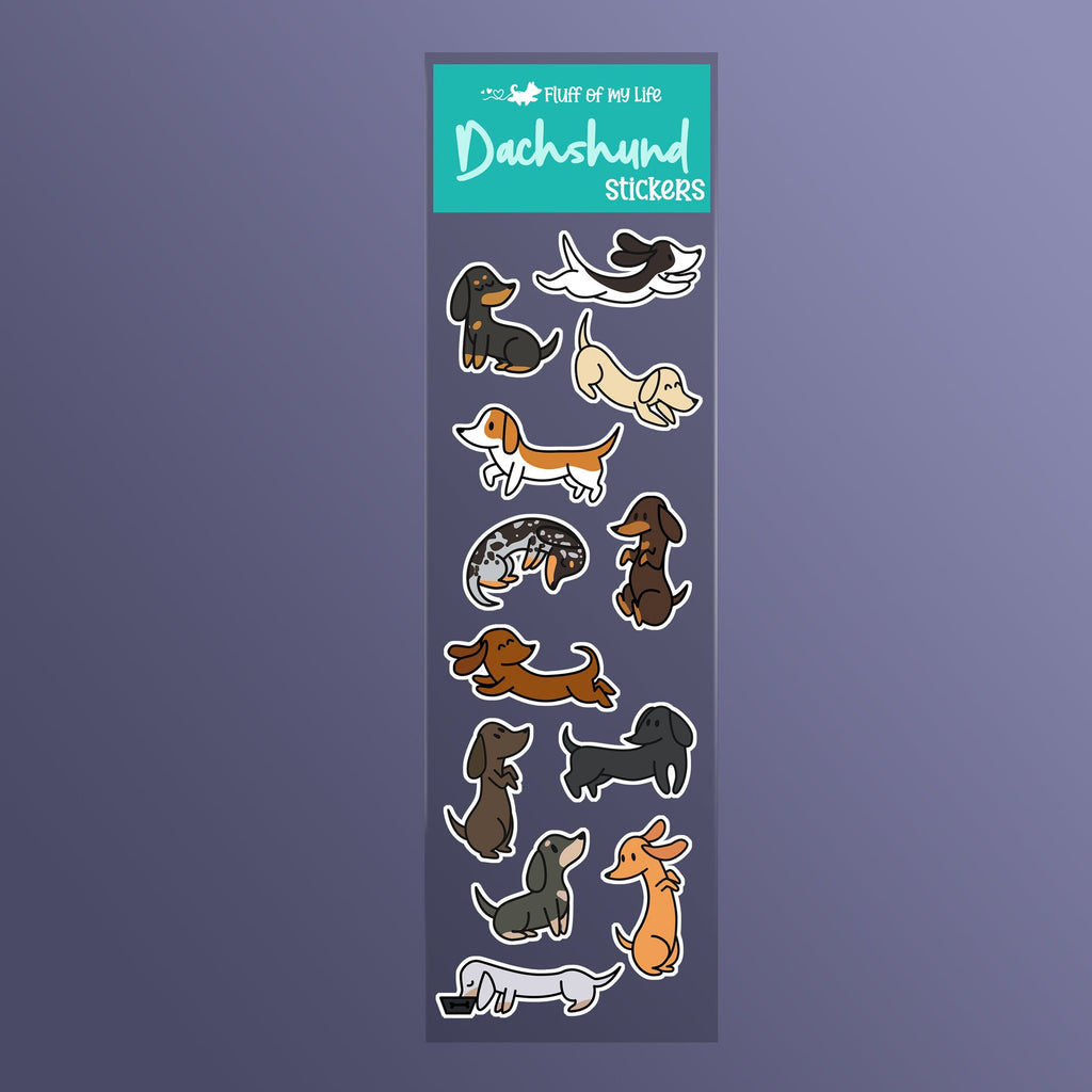 Sticker Sheet - Mini Dachshunds (2&quot; x 7&quot;), Sticker Sheet, Decorative Stickers