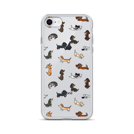 Mini Dachshund Pattern Coloured iPhone Case, Phone Cases, Mobile Phone Cases