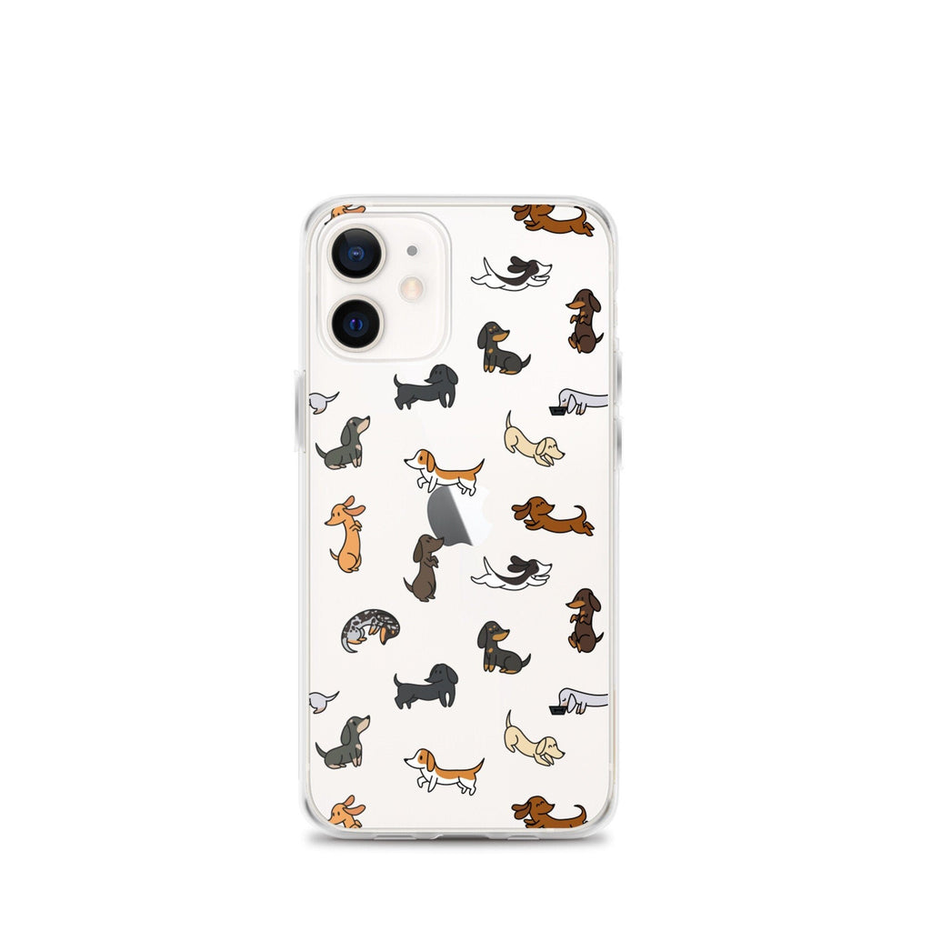 Mini Dachshund Pattern Coloured iPhone Case, Phone Cases, Mobile Phone Cases