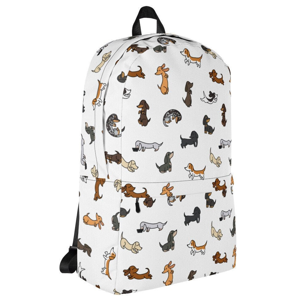 Mini Dachshund Pattern Coloured - Backpack, Bags, Backpacks