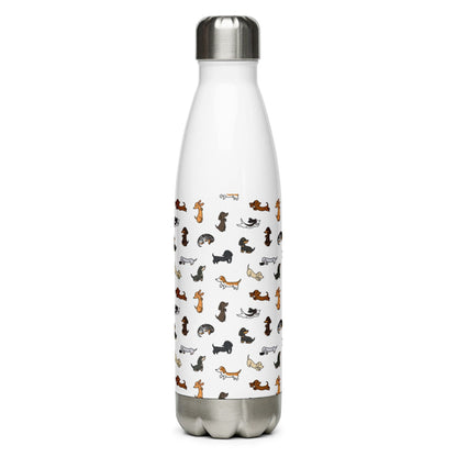 Mini Dachshund Pattern Coloured - Stainless Steel Water Bottle, Mugs & Water Bottles, Water Bottles