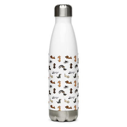 Mini Dachshund Pattern Coloured - Stainless Steel Water Bottle, Mugs & Water Bottles, Water Bottles