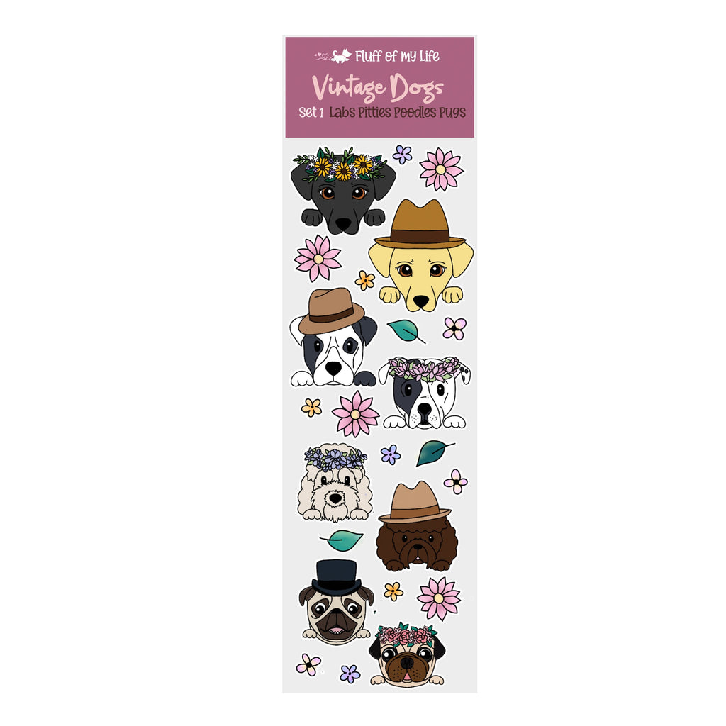 Sticker Sheet - Vintage Dogs