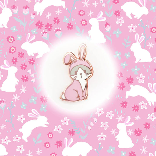 Kitty in Bunny Suit/Costume - Small Enamel Pin, Pins, Brooches & Lapel Pins