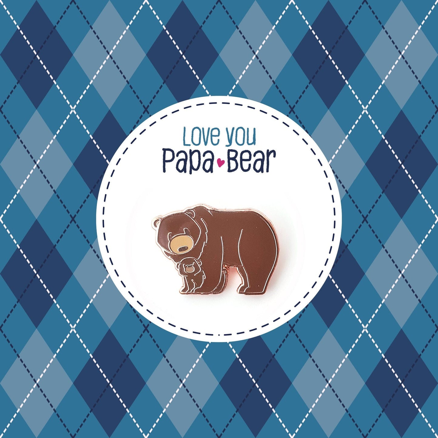 Papa Bear and Baby Bear - Bear Hug 0.75&quot; - Small Enamel Pin, Pins,