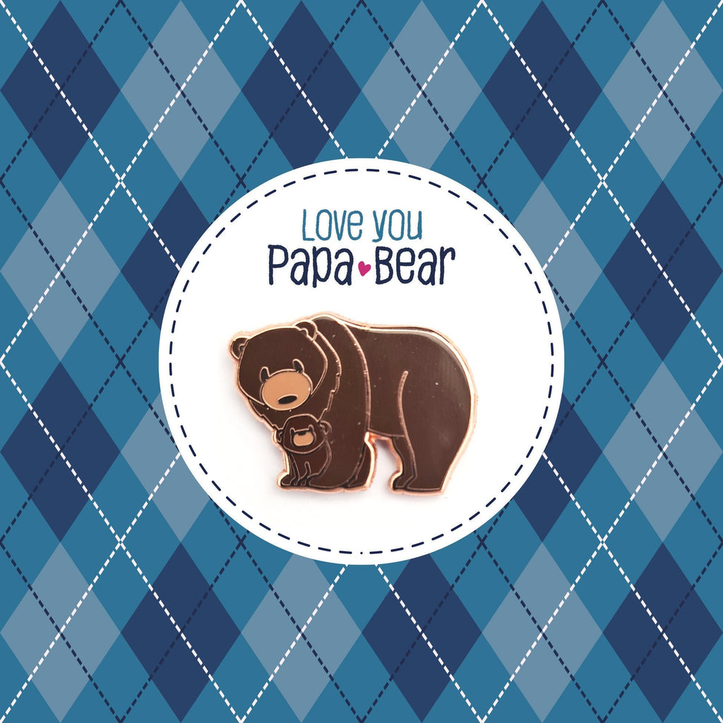 Papa Bear and Baby Bear - Bear Hug 0.75&quot; - Small Enamel Pin, Pins,