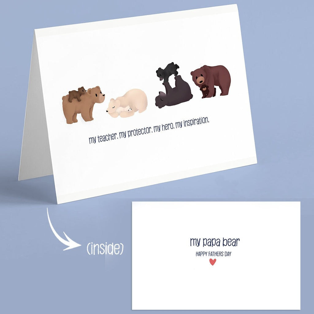 Papa Bear Fathers Day Greeting Card, Greeting Cards/Postcards, Greeting & Note Cards