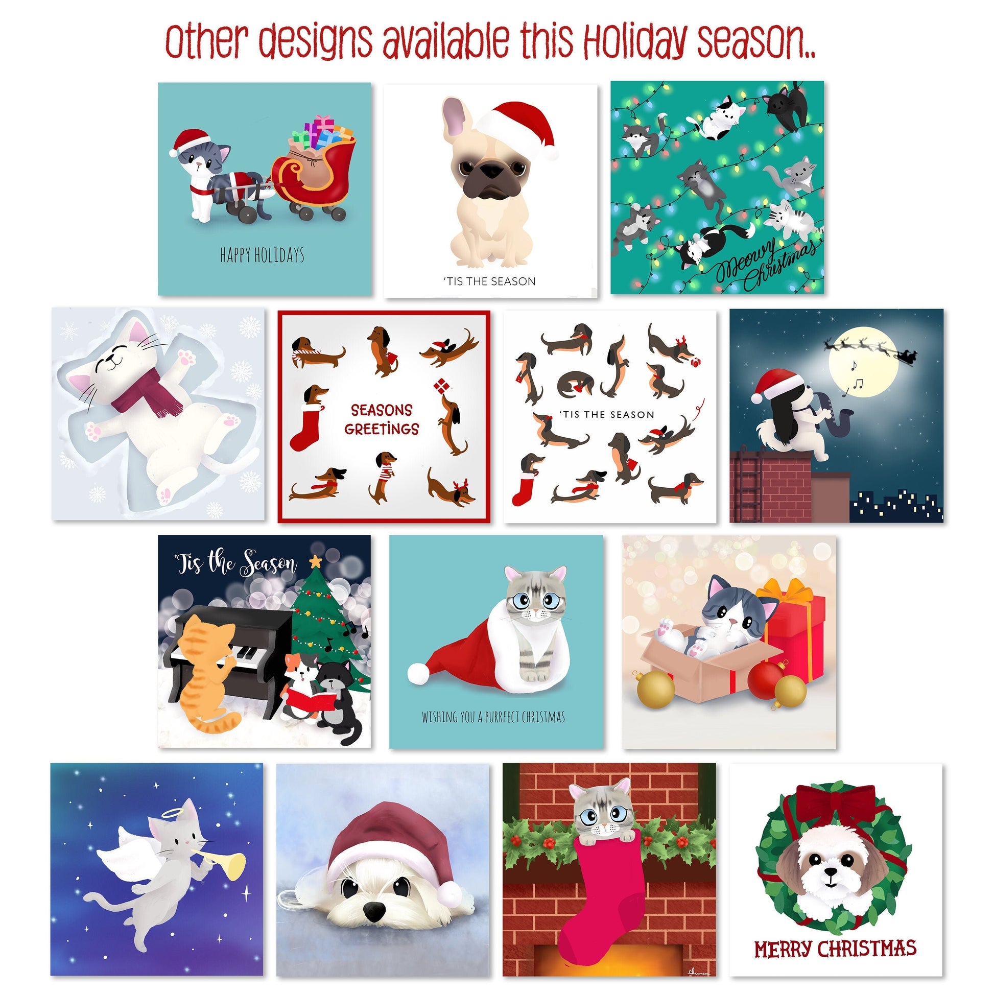 Holiday Greeting Card - Xmas Dachshunds (Christmas Greeting Cards, Charity Christmas Card, Cute Dog Card), Greeting Cards/Postcards, Greeting & Note Cards