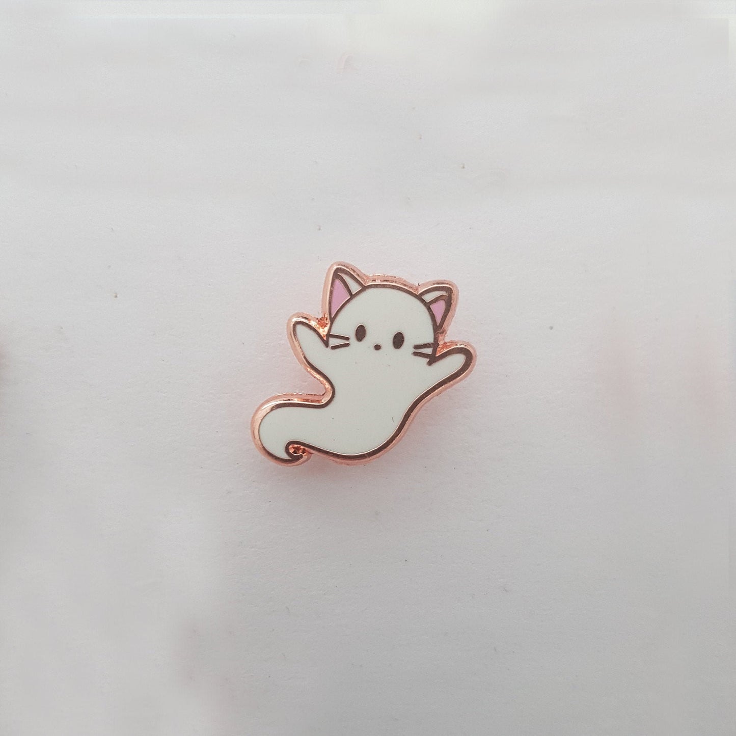 Ghost Kitty - Tiny Enamel Pin (Halloween, Cat Lapel Pin, Hard Enamel Pin), Pins, Brooches & Lapel Pins