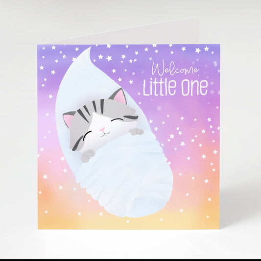 Rocky the Cat - New Baby Greeting Card, Greeting Cards/Postcards, Greeting & Note Cards
