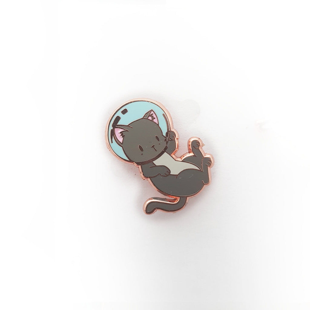 Space Kitty - Small Enamel Pin (Cosmo Kitty Lapel Pin, Kawaii Cat, Hard Enamel Pin), Pins, Brooches & Lapel Pins