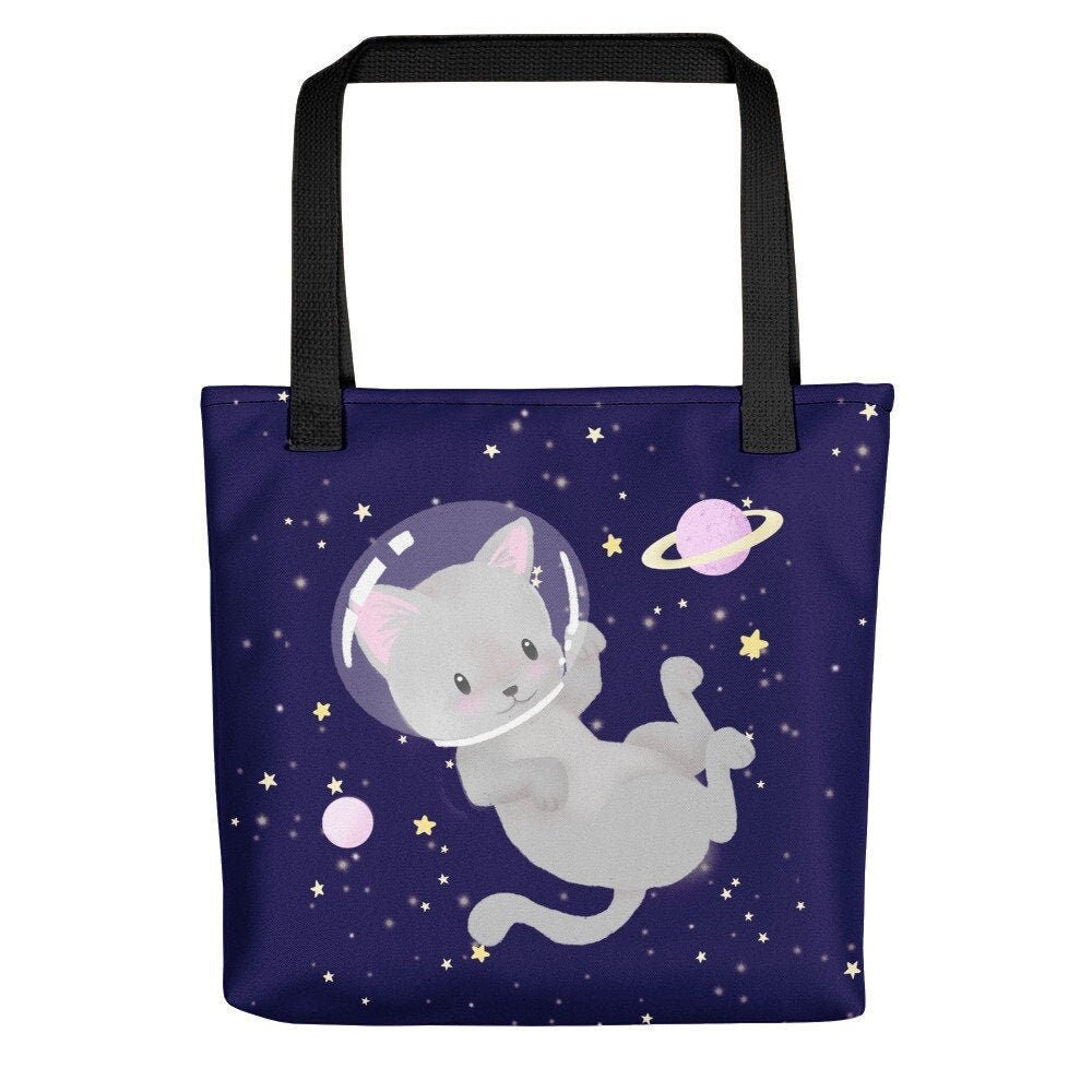 Space Kitty Tote bag (via Printful), Bags, Shopping Totes