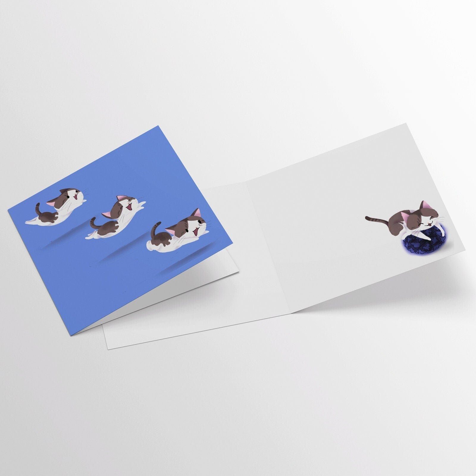 Mac the Special Needs Cat & Crinkleball, Special Fluffs Greeting Card Collection (Any Occasion, Cat Illustration ), Greeting Cards/Postcards, Greeting & Note Cards